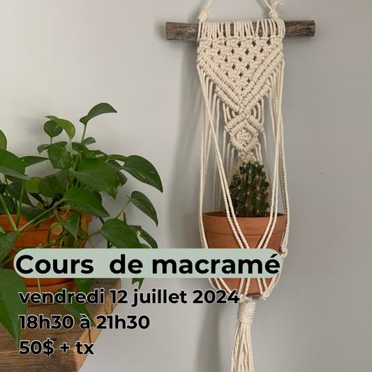Cours de macramé - Création d’une jardinière murale (St-Étienne des grès)