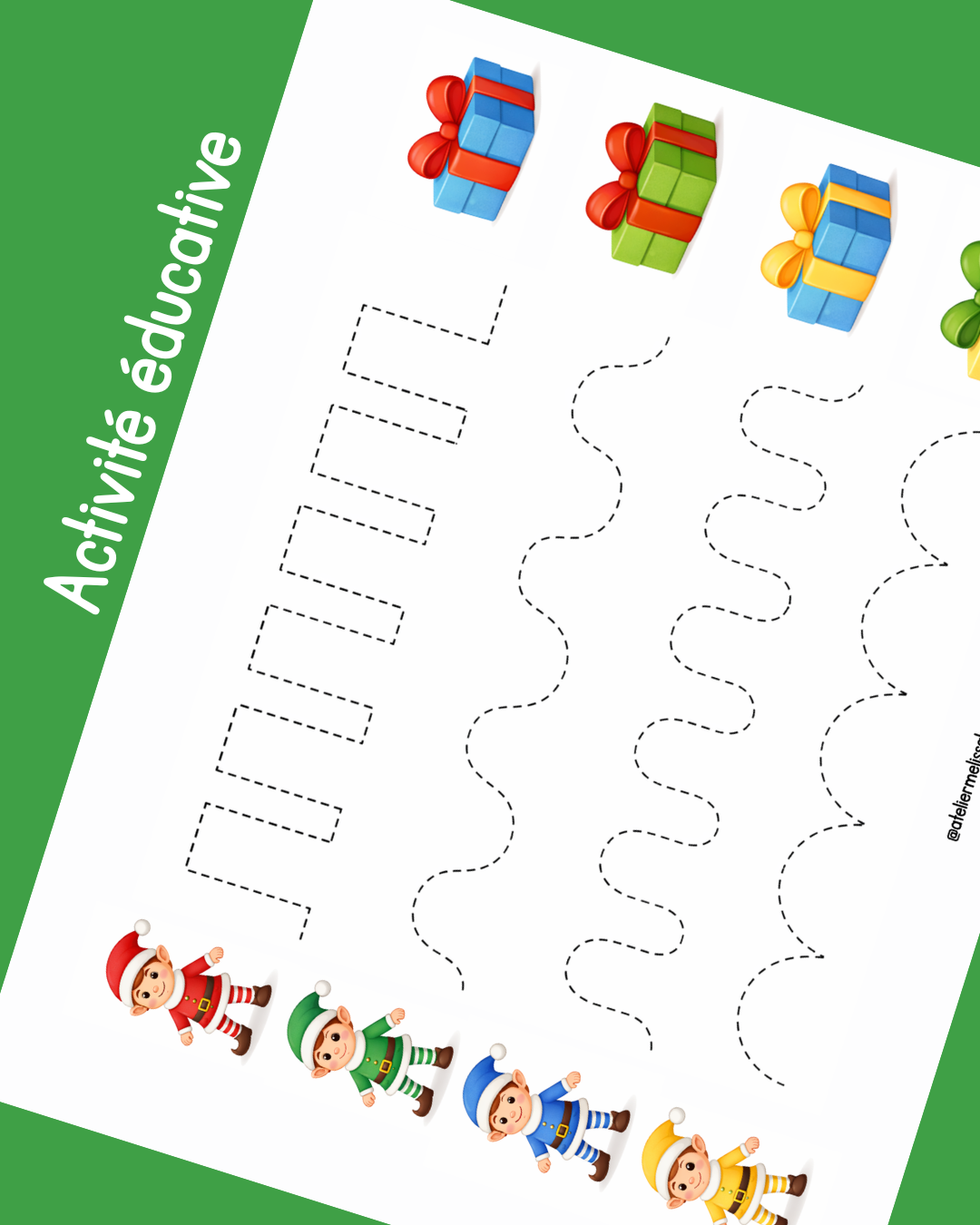 I75- Activité éducative - Apprendre à tracer les lignes - Lutins