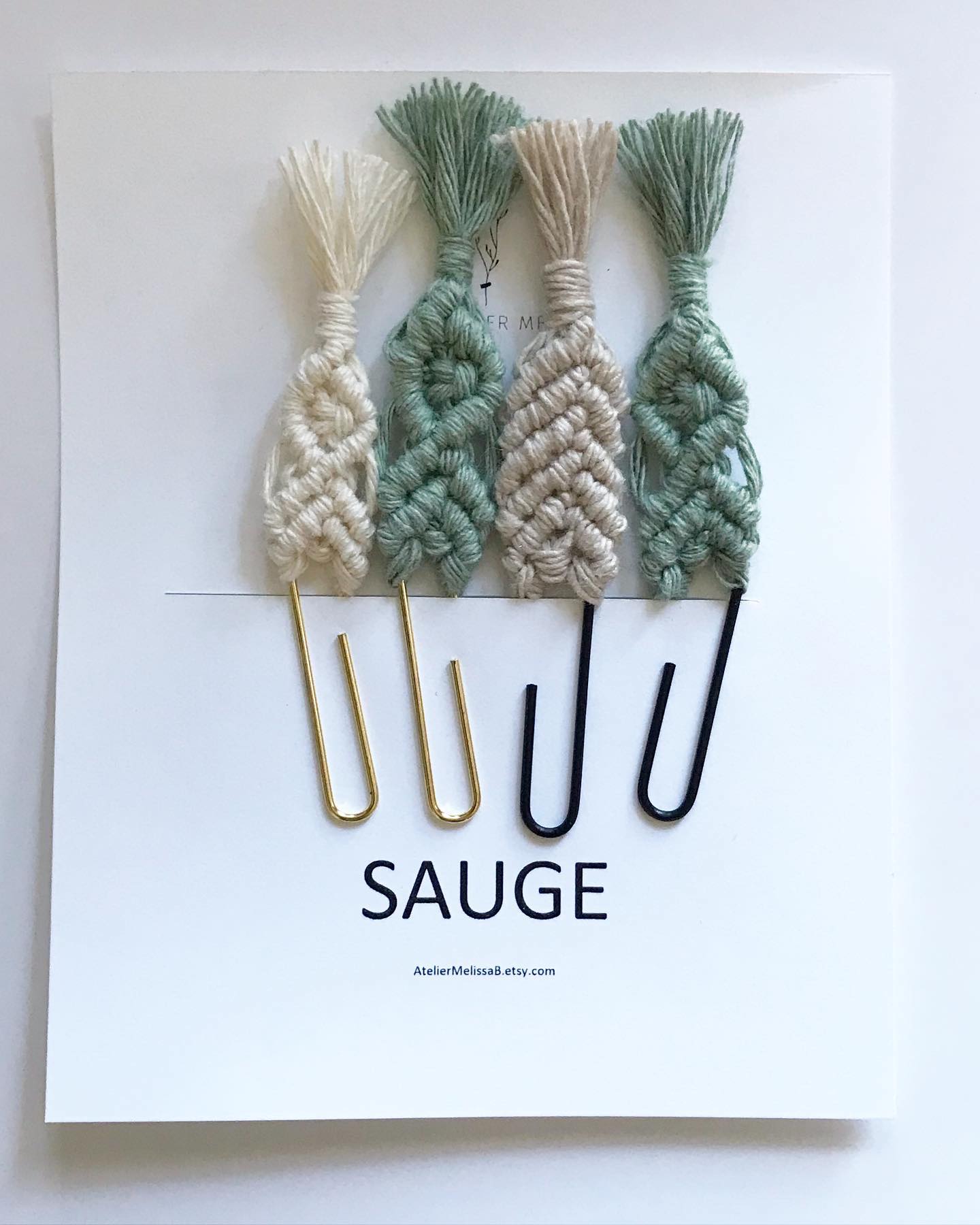 Ensemble de marque-page en macramé