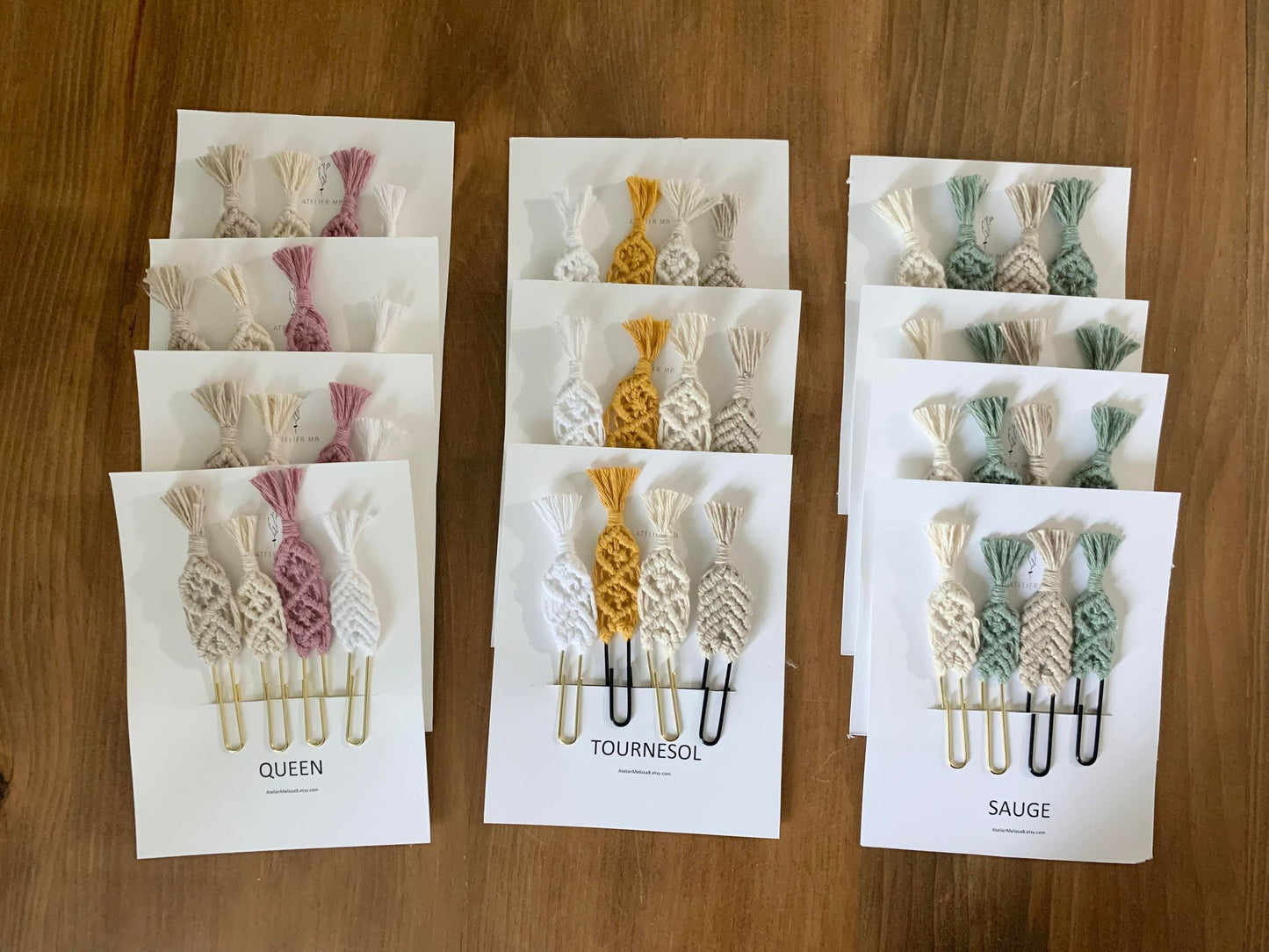 Ensemble de marque-page en macramé