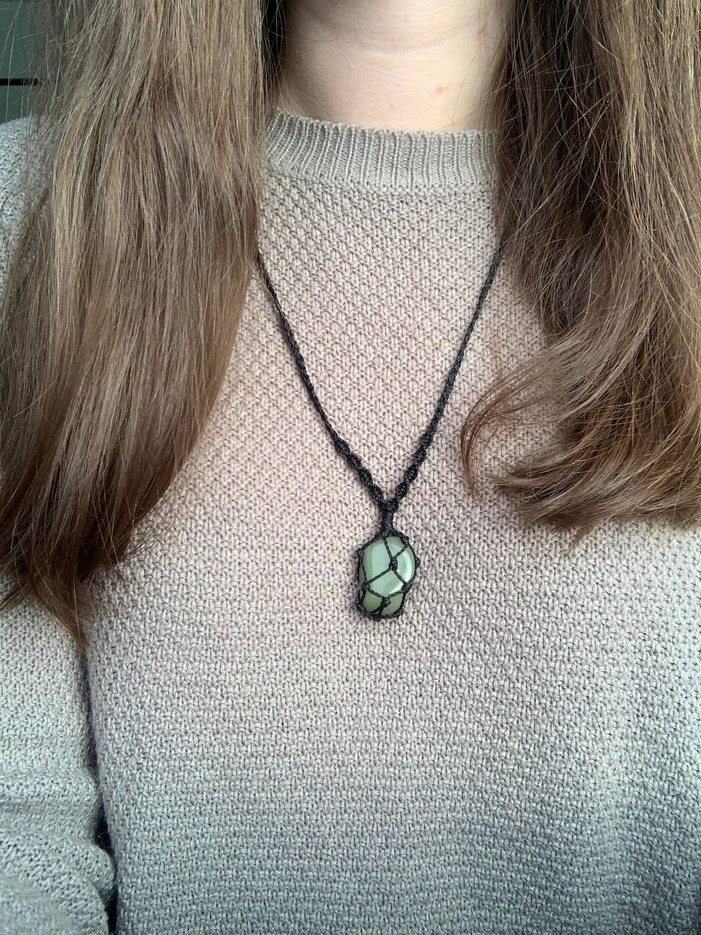 Collier en macramé et pierre d'aventurine