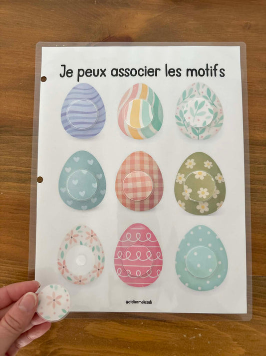 I65 - Activité éducative - Je peux associer les motifs - Cocos de Pâques