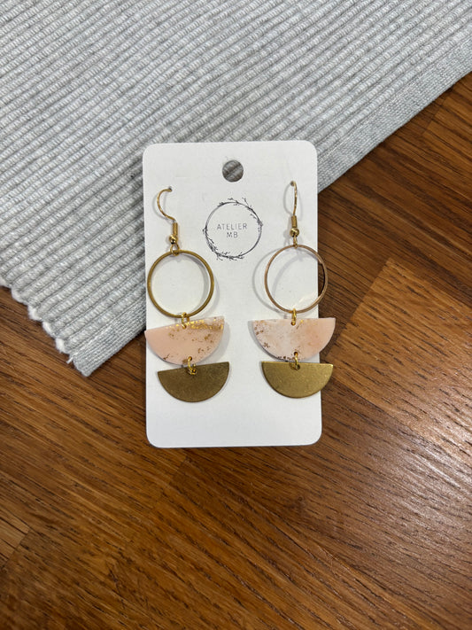 Boucles d'oreilles rose et or