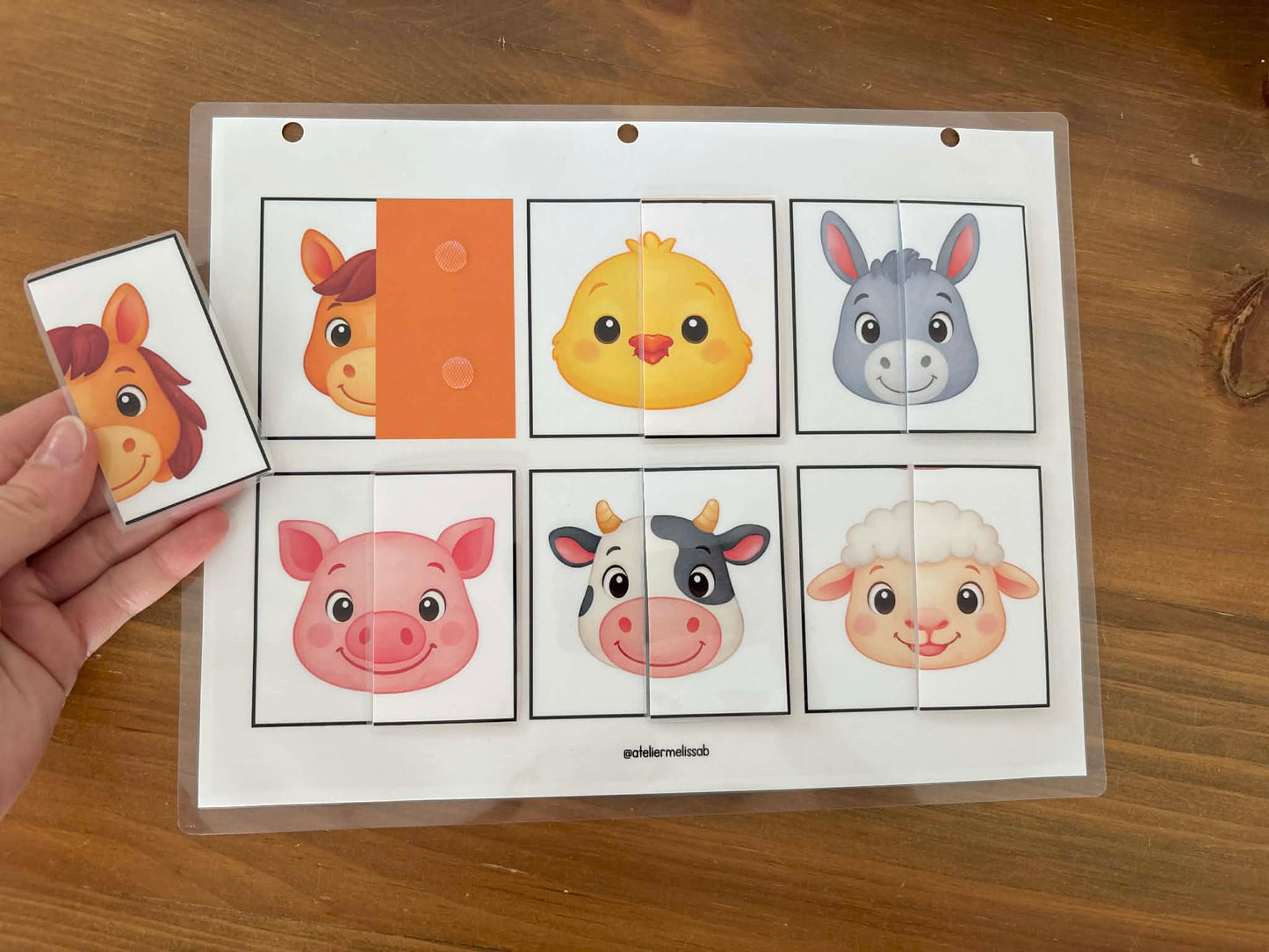 I83 - Puzzle 2 morceaux - Les animaux de la ferme