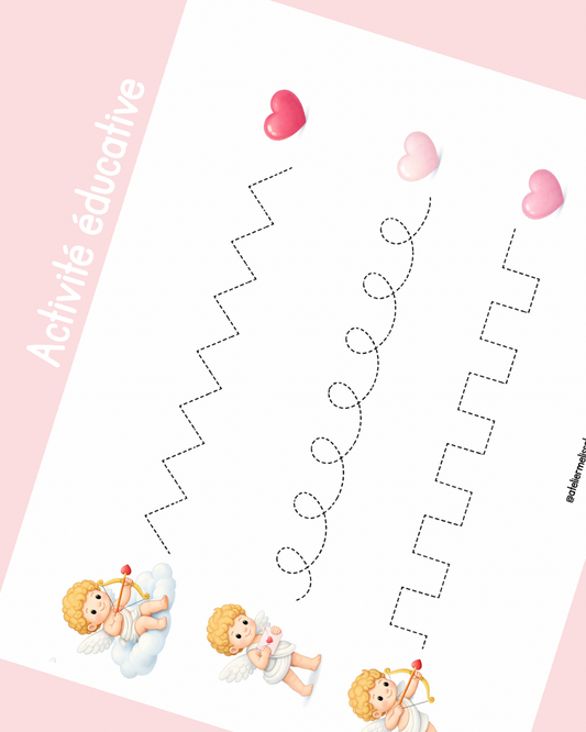 I71- Activité éducative - Apprendre à tracer les lignes - Cupidons
