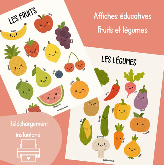 A4 - Affiche éducative - Les fruits et les légumes