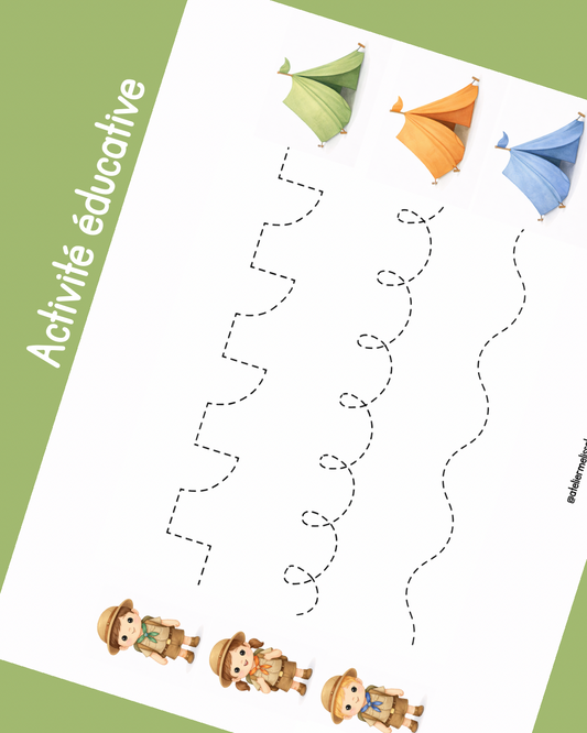 I95 - Activité éducative - Apprendre à tracer les lignes - Les campeurs
