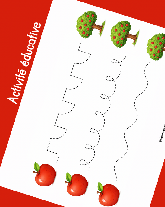 I96 - Activité éducative - Apprendre à tracer les lignes - Les pommiers