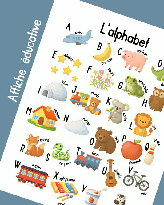 A18 - Affiche éducative - L'alphabet illustré