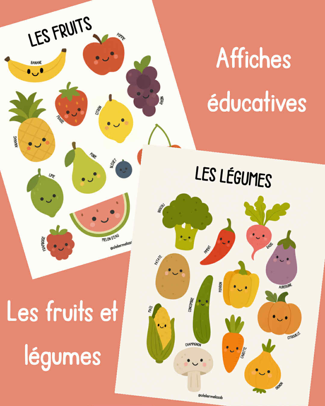 A4 - Affiche éducative - Les fruits et les légumes